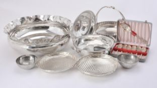 A large collection of electro-plated items