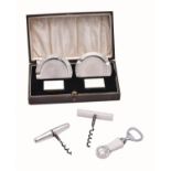 A silver smokers set by Dingley Brothers