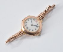 Unsigned, Lady's 9 carat gold bracelet watch