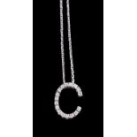 A diamond C pendant