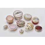 A collection of Halcyon Days enamel boxes