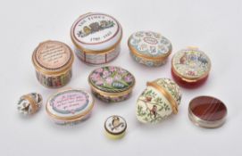 A collection of Halcyon Days enamel boxes