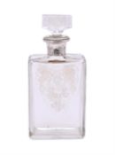 A French silver mounted clear glass decanter and stopper by Lagarde & Fortin