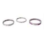 Three eternity rings