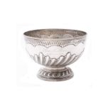 An Edwardian silver circular pedestal punch bowl