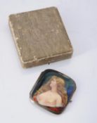 A silver and enamelled cigarette case