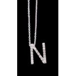 A diamond N pendant