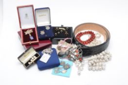 Y A collection of various silver jewellery and costume jewellery