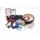 Y A collection of various silver jewellery and costume jewellery