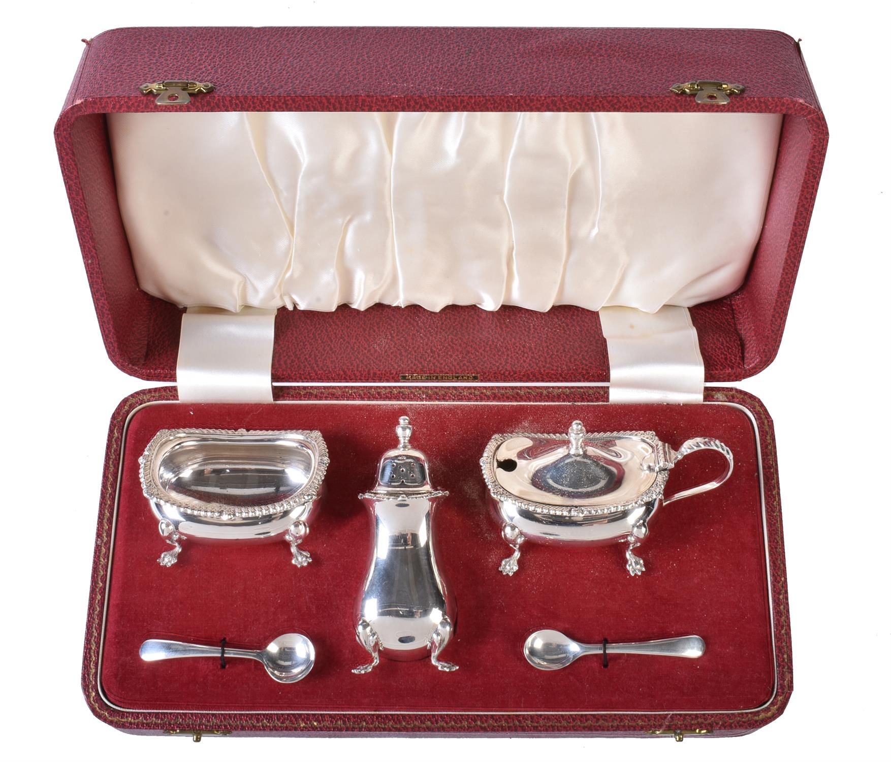 Two silver three piece cruet sets by Barker Ellis Silver Co. - Image 2 of 2