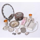Y A collection of silver, silver coloured and white metal items
