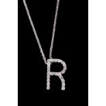 A diamond R pendant