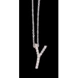 A diamond Y pendant