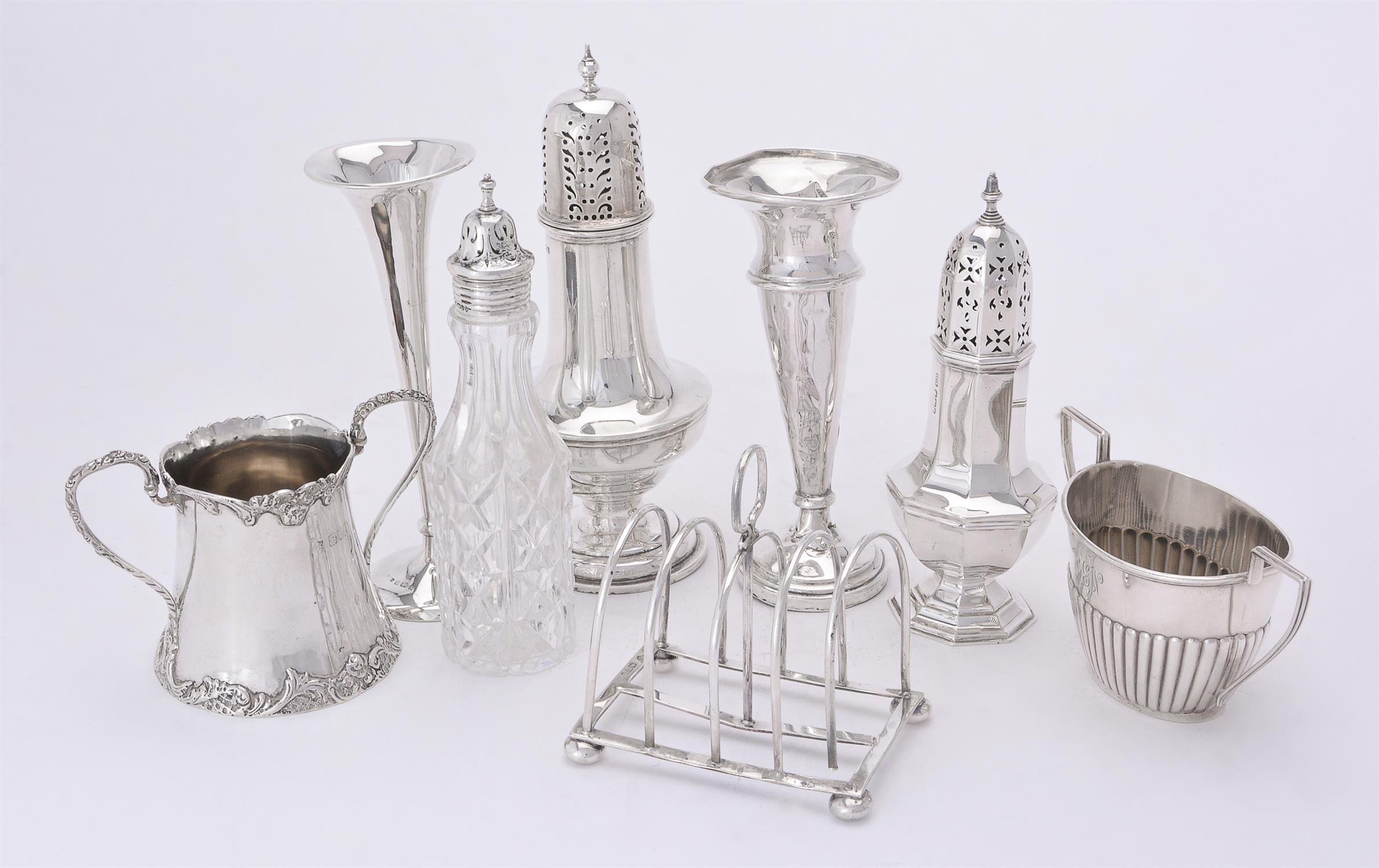 A collection of silver items