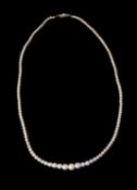 A graduated cultured pearl necklace