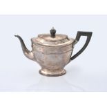 A continental silver oval tea pot