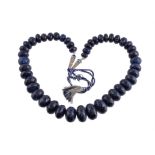 A facetted sapphire bead necklace