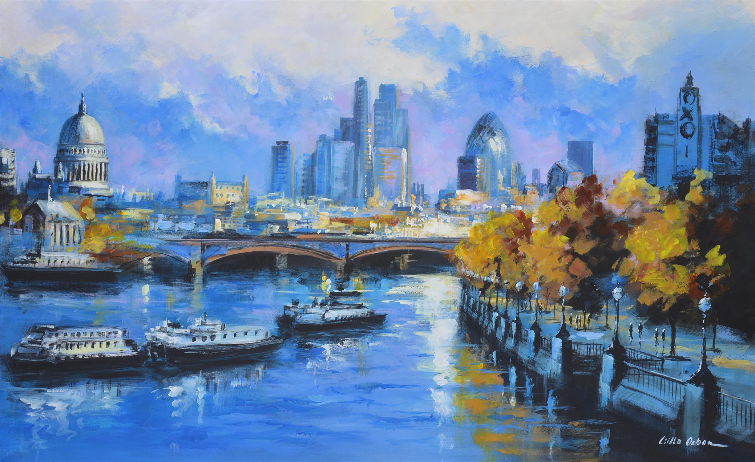 λ Csilla Orban (Hungarian b. 1961), London panorama