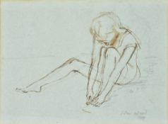 λ John Ward (British 1917-2007), Girl touching toes