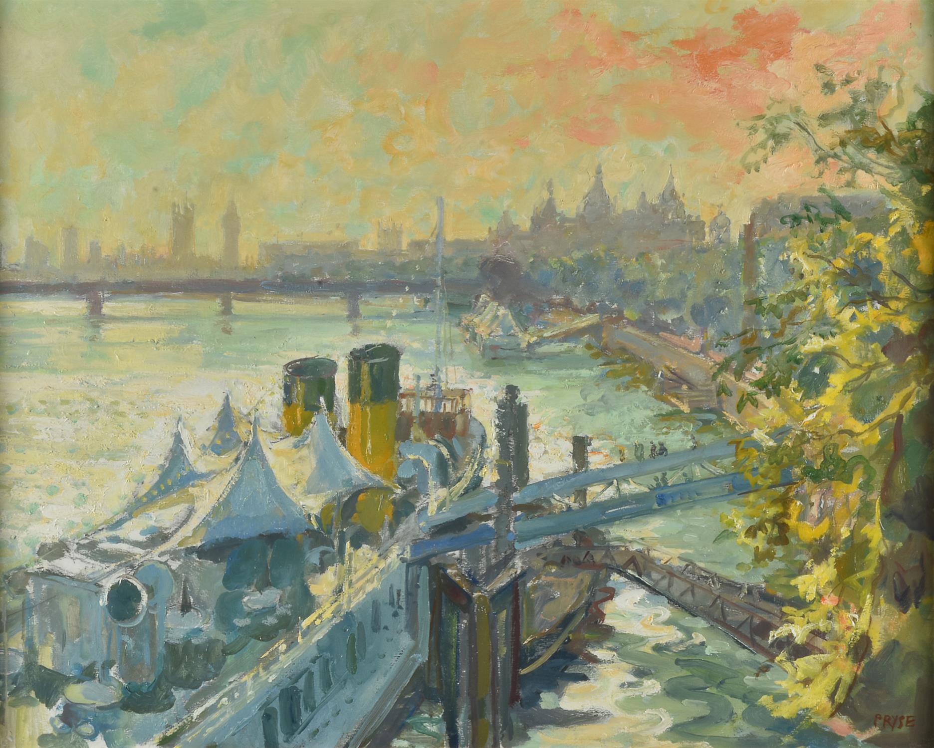 λ Tessa Spencer Pryse (Welsh b.1940) , From Waterloo Bridge