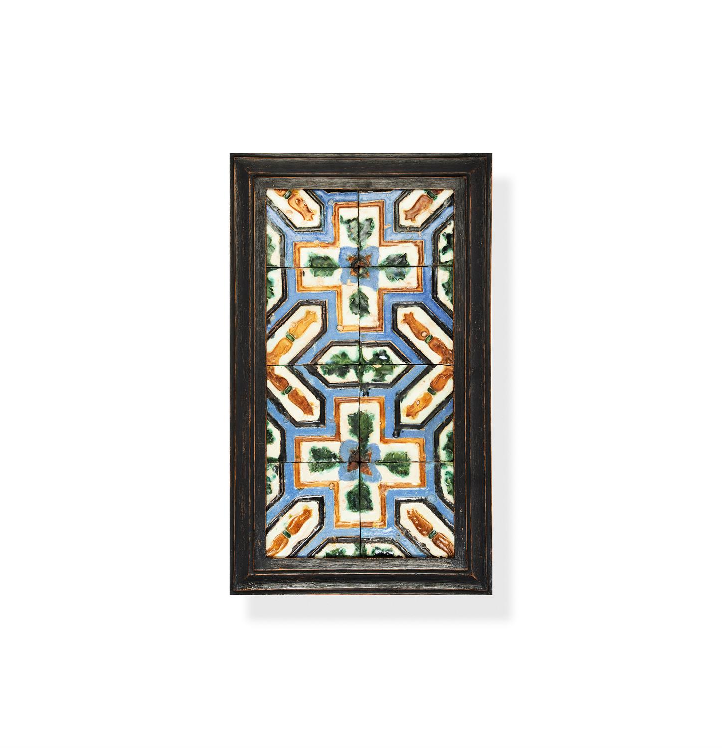 A group of eight Cuenca tiles