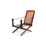 A mahogany reclining armchair