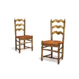 A pair of Louis XV painted beech side chairs