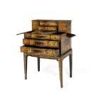 A Chinese Export black lacquer and gilt chinoiserie decorate dressing table