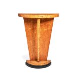 An Art Deco bird's-eye maple veneered console table