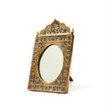 A mid 19th century brass dressing mirror