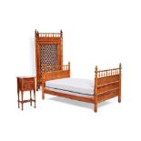 A harlequin suite of French simulated bamboo bedroom furniture