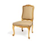 A George II giltwood and upholstered side chair