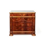A Continental walnut and specimen marquetry chest of drawers