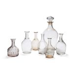 A Large French clear glass storage decanter and facetted stopper