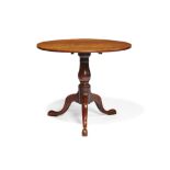 A George III oak and elm tilt top occasional table