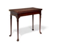 A George II mahogany concertina action folding card table