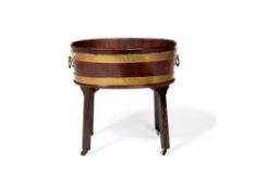 A George III mahogany and brass bound wine cooler