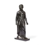 An Italian black patinated bronze model of Artemis Braschi after the Antique