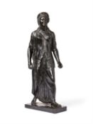 An Italian black patinated bronze model of Artemis Braschi after the Antique