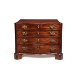 A George III mahogany serpentine chest of drawers