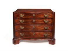 A George III mahogany serpentine chest of drawers