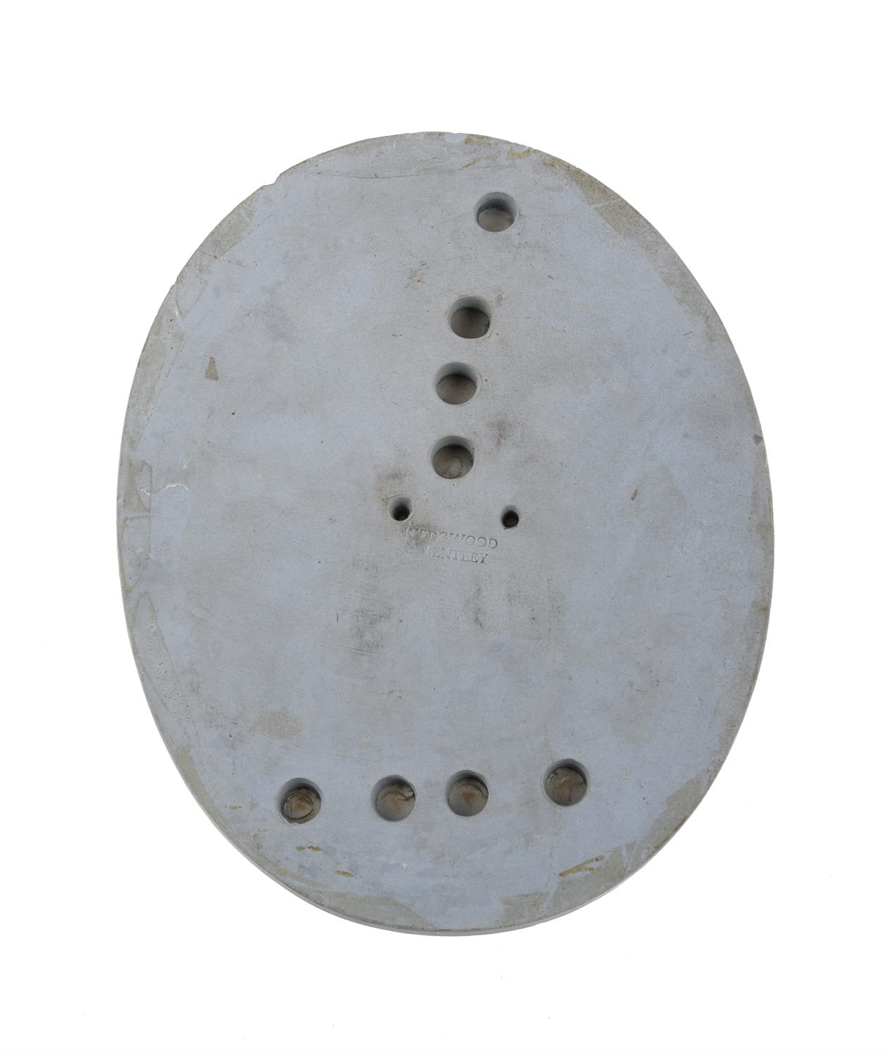 A Wedgwood & Bentley pale-blue solid Jasper oval plaque - Image 2 of 6