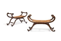 A pair of Regency simulated rosewood window seats