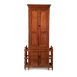 A late 19th century New Zealand Kauri wood hall cabinet