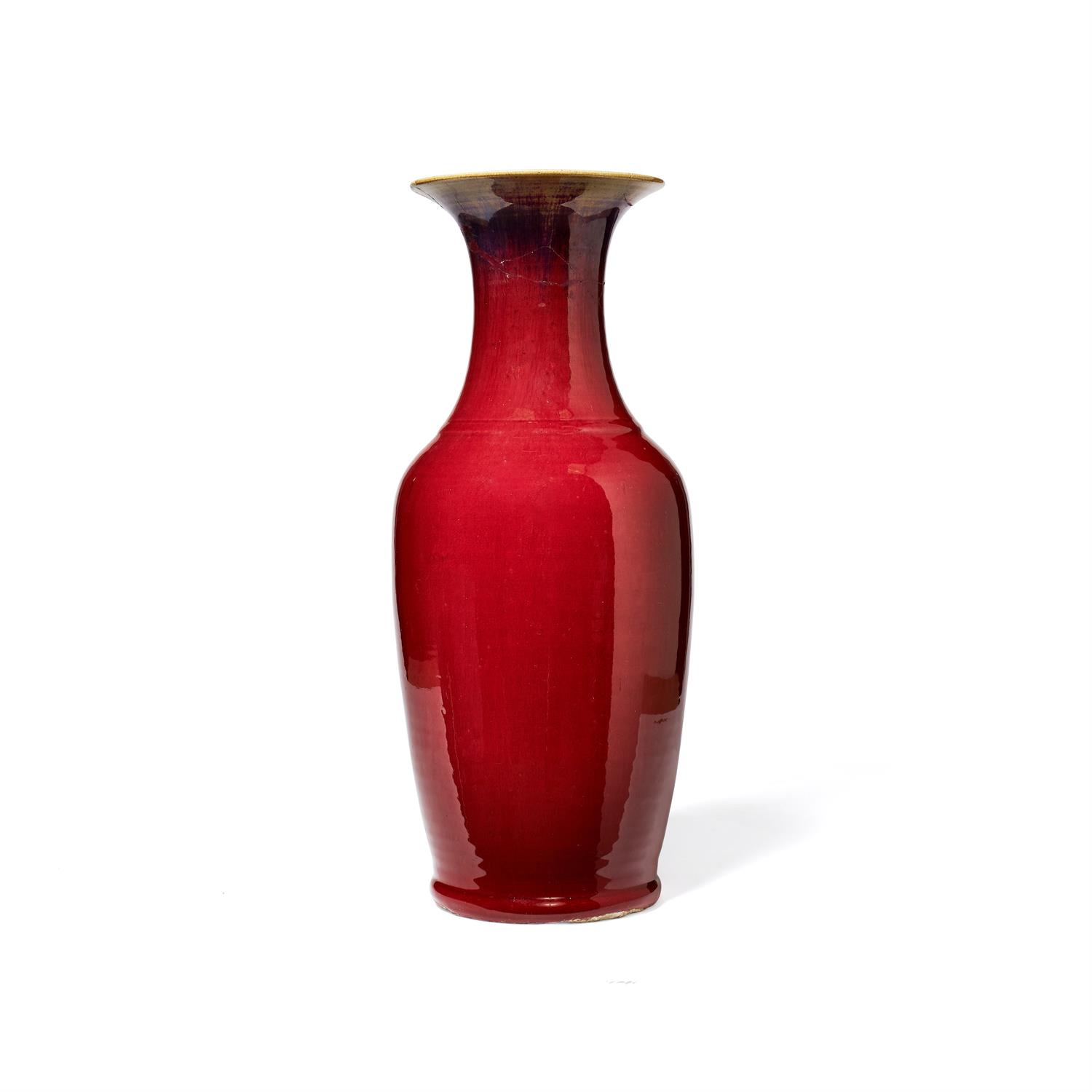 A large Chinese Sang de Boeuf vase