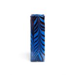 An Italian "Tiger stripe" blue and brown Murano glass vase