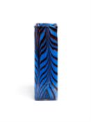 An Italian "Tiger stripe" blue and brown Murano glass vase