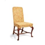 A Queen Anne walnut and upholstered side chair