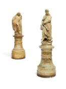 A pair of Italian painted terracotta models of Fra Bernardino Trevisan and Bernardo Nani