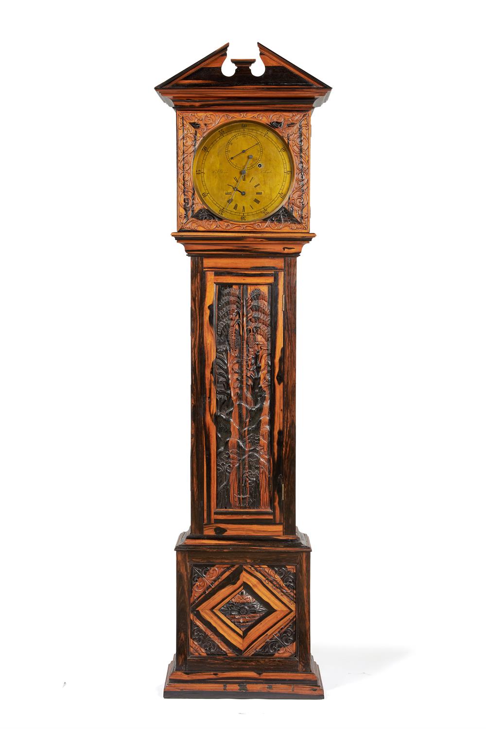 A Sri Lankan calamander and Coromandel longcase Astronomical Regulator timepiece